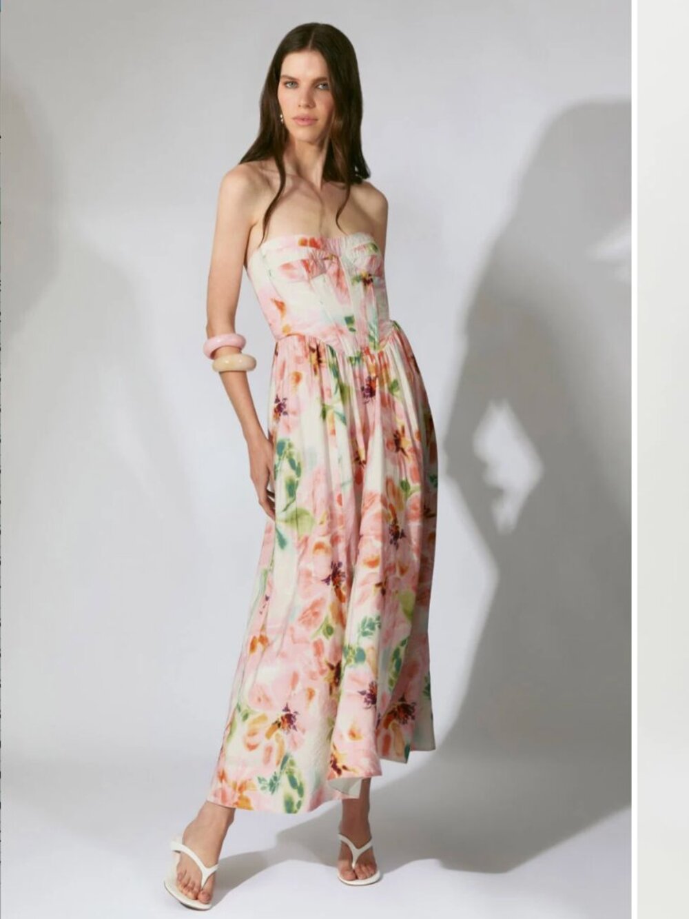Bardot NWT Lola Corset Midi Dress in Pink Floral - Picture 5 of 5